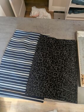 LOFT Black and Navy Patterned Pencil Skirts Duo